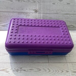 Vintage SpaceMaker Pencil Box Purple Blue 90s Retro School Supply Newell 1996
